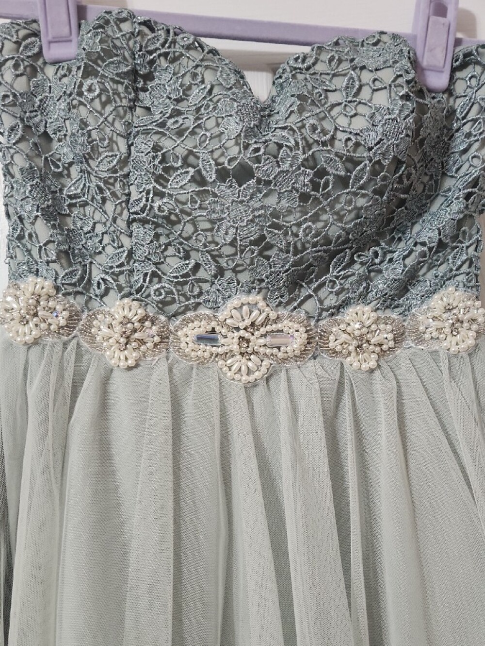Fairy Whimsy Halloween Costume Homecoming Formal Strapless Lace Tulle Dress - Picture 3 of 5